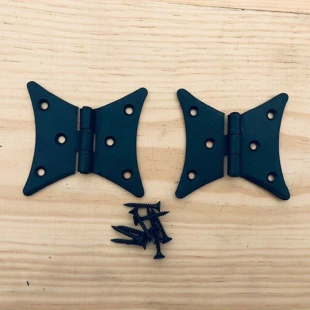 2 Hinges 3" Long Decorative Butt Door Hinge Cabinet Gate Iron Hand Forged