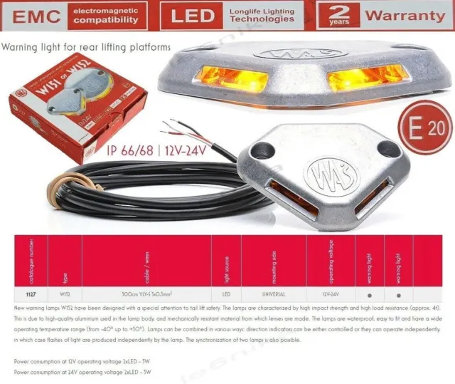 1x 12V-24V LED Flashing Safety Warning Light Lamp for Rear Tail Lifting Platform