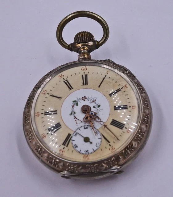 POCKET WATCH COSTUME Jewelry Watch Manual Winding in 800 Silver Men's