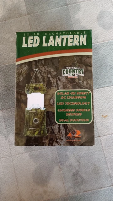 LED Solar Rechargeable Pop Up Camping Lantern w/ Flashlight Mossy Oak