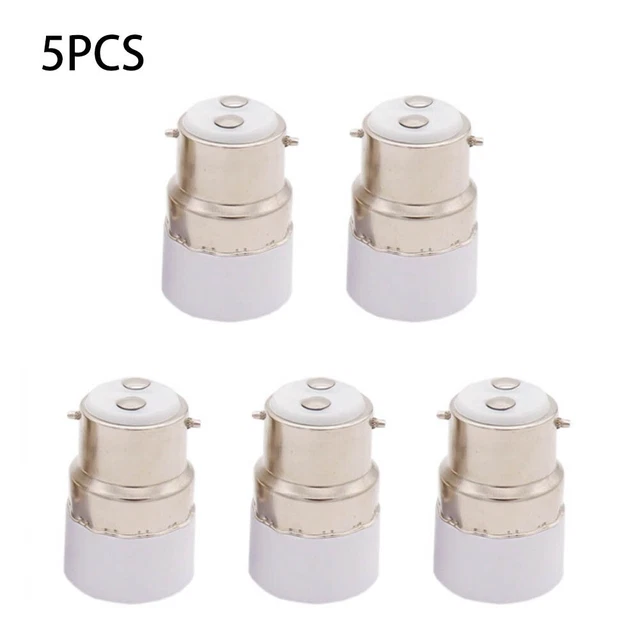 5 pz adattatore conversione lampadina baionetta BC B22 a SES E14 confezione da 5