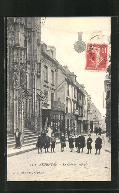CPA Argentan, le Cadran suspended 1914
