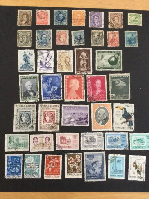 Verschiedene Briefmarken Argentinien, meistens gestempelt Mi-Nr 35 ungebr. Falz