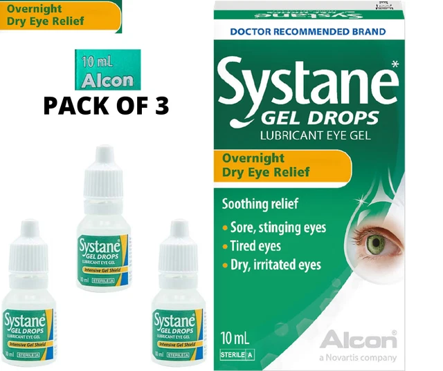 Systane Hydration Gleitgel Tropfen für die Nacht Trocken Ösen Linderung 10ml