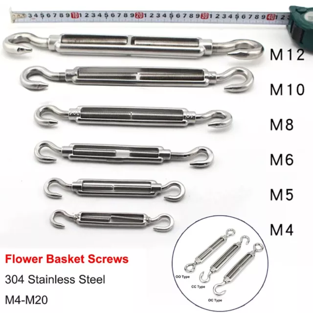 Strainer Stainless Turnbuckle Wire Tensioner Steel Hook and Rope Cable Tension