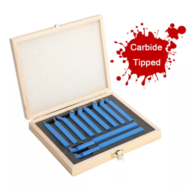 Metal Lathe Tooling 11pc Carbide Tip Tipped Cutter Tool for Ordinary& CNC Lathe