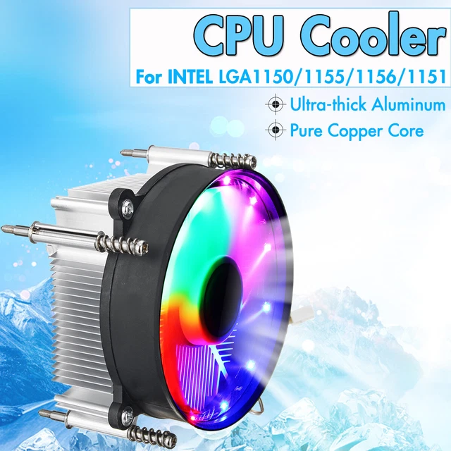 CPU COOLER FAN Heatsink RGB Cooling Radiator For Intel LGA 1150/1151 ...