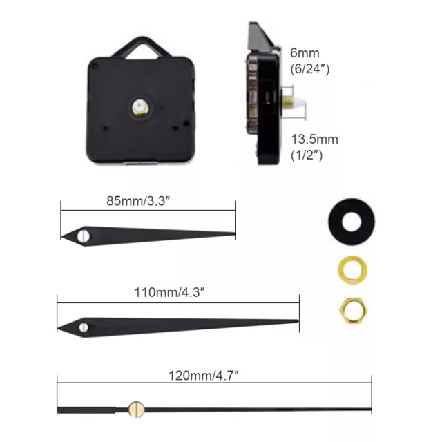 Replacement Quartz Clock Mechanism, Multiple Movement / Hands, DIY Repair Kit 2