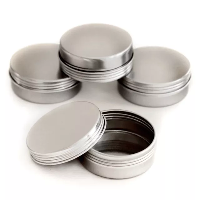 50 x 15ml Empty Pots Lip Balm candle Screw lid Jar glitter Aluminium Tins jia50