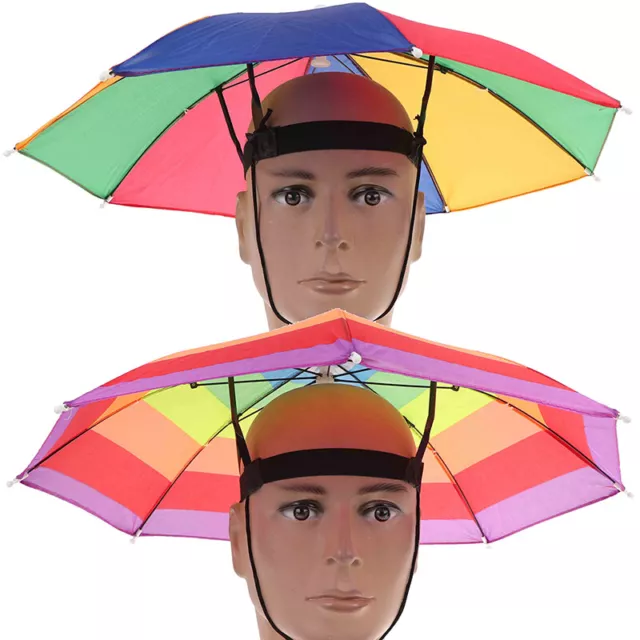 1PC Foldable Fishing Umbrella Hat Cap Headwear Umbrella Anti-Sun Hat With st/FM