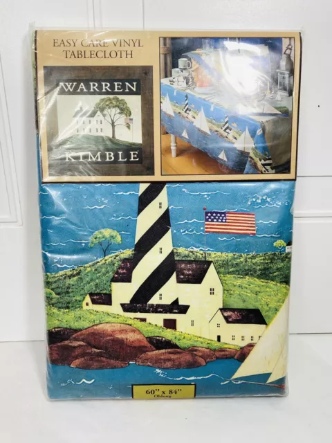 vtg Warren Kimble Coastal Breeze 60x84 Oblong tablecloth NEW!! Seaside Decor vtg Warren Kimble Coastal Breeze 60x84 Oblong tablecloth NEW!! Seaside Decor