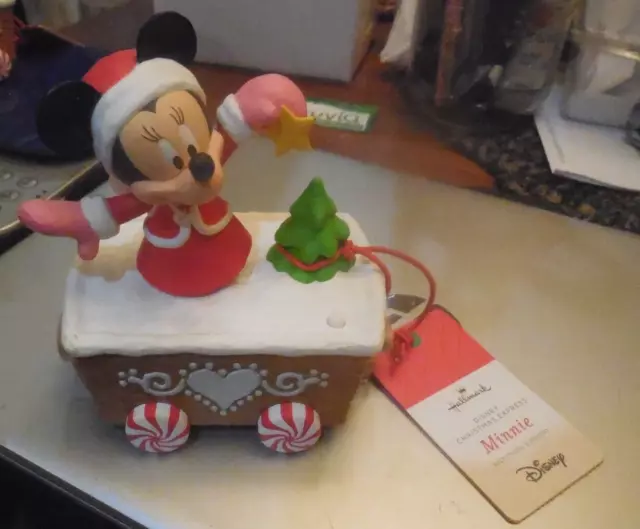 2016 Minnie Mouse Hallmark Disney Christmas Train Express Band Music Motion NEW