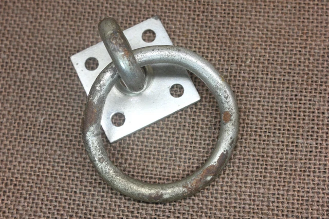 Old Horse Tie Hitching Post 2 5/8” Ring Barn Door Pull Hand Towel rustic steel