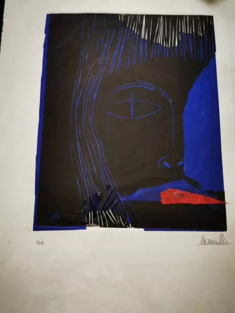 Incisione Calcografia stampata su Linoleum misure disegno 24 X 30