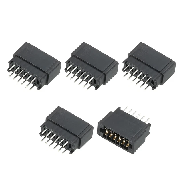 Scheda Bordo Connettore Nero Presa Destra Angolo 12 Pin 2.54mm Passo 5pz