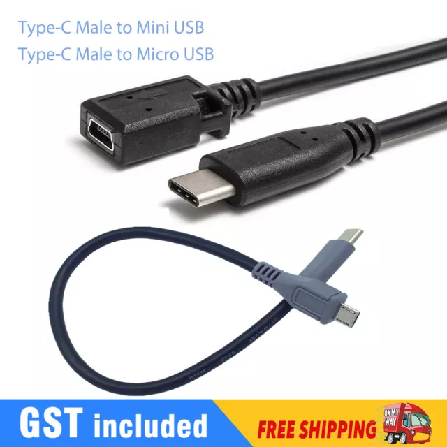 Type-C USB-C to Micro USB Mini USB Charging Data Sync OTG Cable Cord Adapter