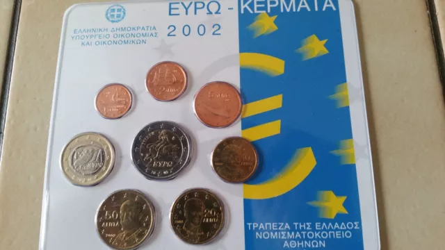 Original KMS Griechenland 2002 im verschweißten Blister 1 Cent bis 2 Euro