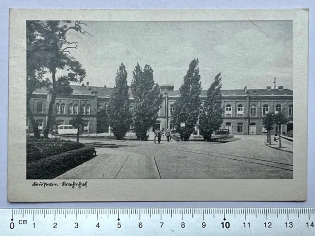 AK Küstrin Kostrzyn nad Odra Bahnhof Vorplatz 1940 Feldpost gelaufen Lebus Polen