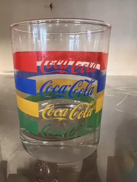 Coca Cola Vintage Ceramic Label Rainbow Print Glass 90cm Aprox Tumbler Glass 2