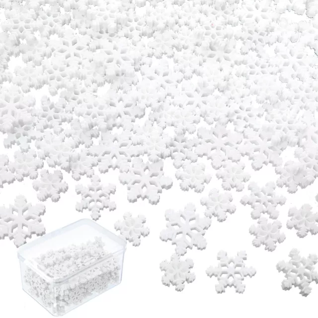 150 Pcs Mini Snowflakes for Crafts Glitter Resin Snowflakes Plastic Small