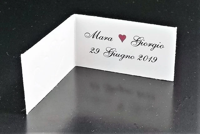 LE GEMME DI VENEZIA Bigliettini Anniversario 50 Anni con Stampa Spedizione Omaggio per Bomboniera (Pezzi 60