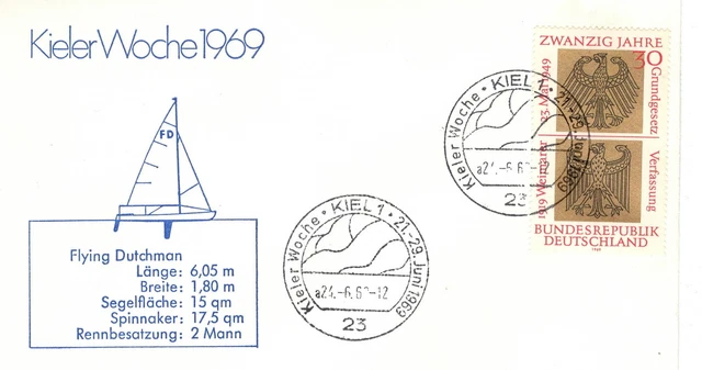 Kieler Woche 1969 Flying Dutchman Sonderstempel