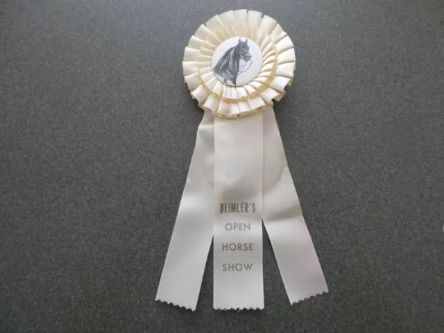 1982 Deimler's Open Horse Show Cream Rosette Ribbon Pre-Owned
