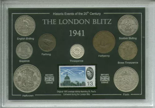 The London Blitz WWII Britain at War RAF Collectible Coin & Stamp Gift Set 1941