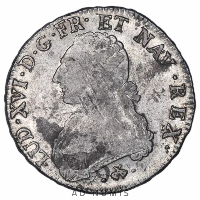 France écu 1779 L Louis XVI aux branches d'olivier Bayonne argent monnaie royale