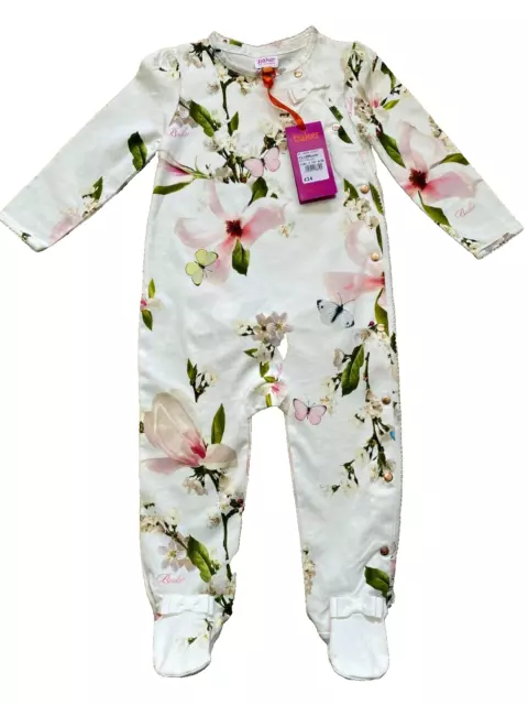 BNWT 🎀TED BAKER 🎀 sleepsuit 12-18 months girls cotton baby Yellow Harmony new