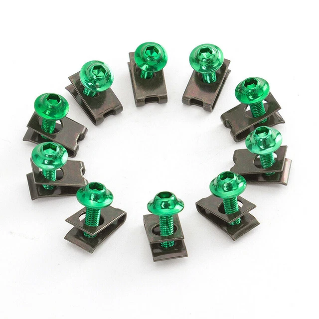 Fit For Yamaha Motorcycle M6 Complete Fairing Bolts Kit Screws Nut Set Green