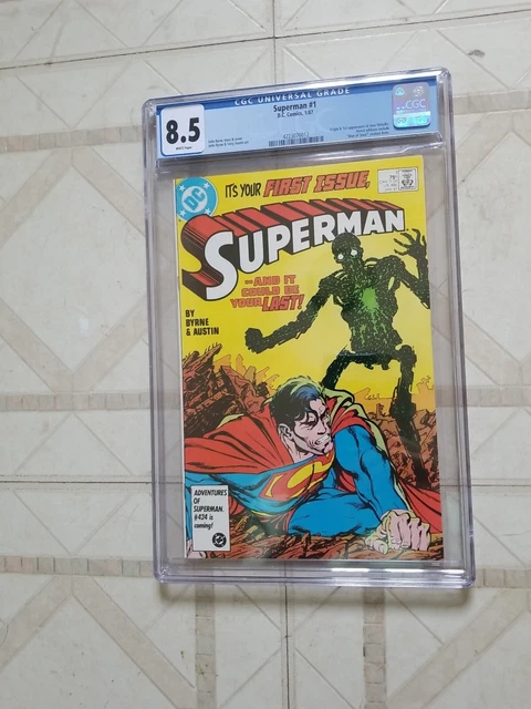Superman #1 CGC 8.5 (Jan 1987, DC) John Byrne  & Terry Austin, Origin Metallo