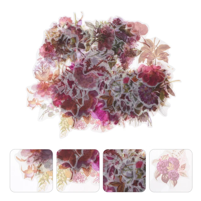 60 Pcs Flowers Album Sticker Laptop Stickers Paper Decals Set