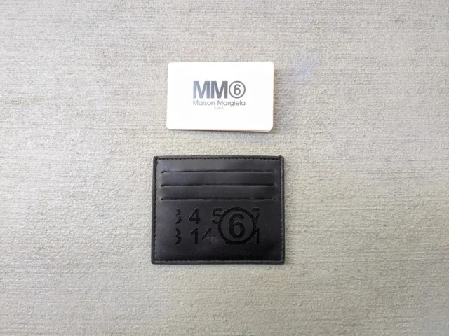 Maison Margiela MM6 Cardholder Wallet Black Faux Leather Slim 4"x3.75"