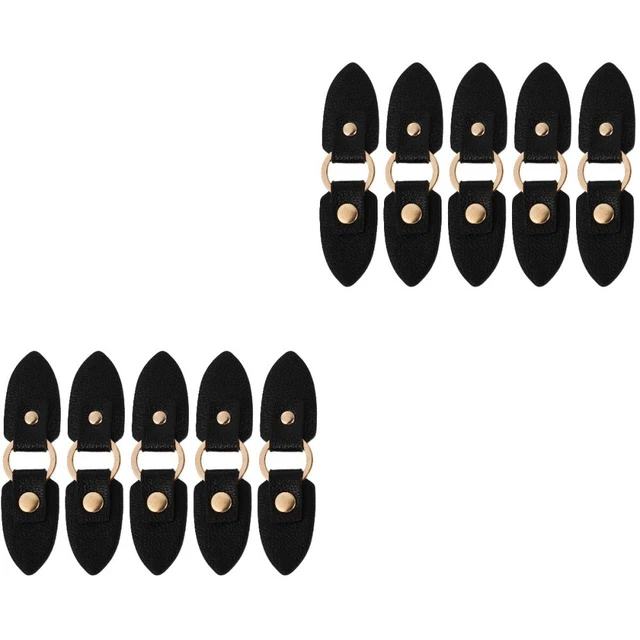 10 Pairs Metal Buckle Pu Clothes Closure Buttons Duffle Coat Fastener