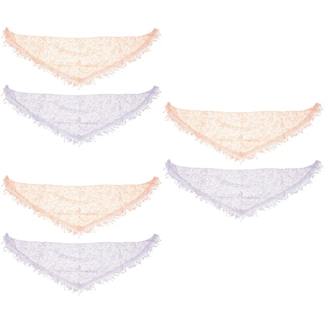 6 piezas bufanda de encaje triangular 135x40 cm poliéster (fibra de poliéster)