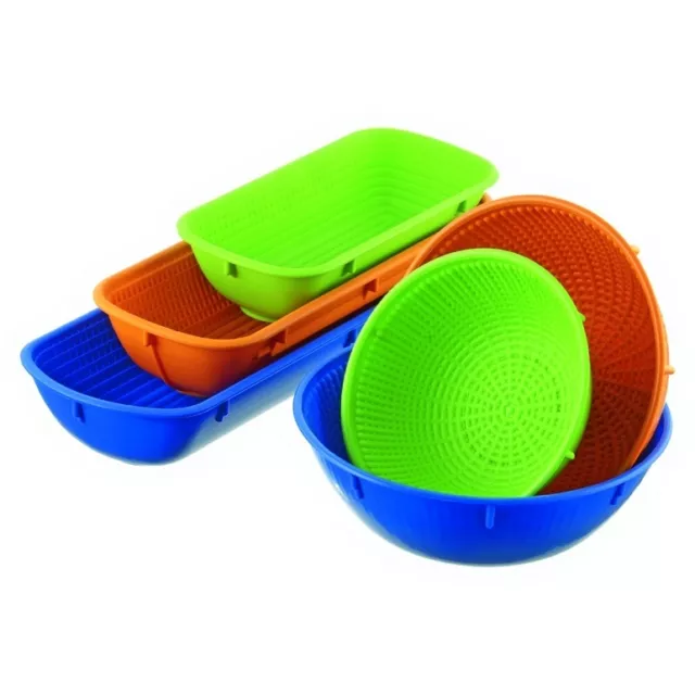 Gärkorb Gärkörbe Brotform Kunststoff 0,5 -1,5kg rund/oval Profiqualität