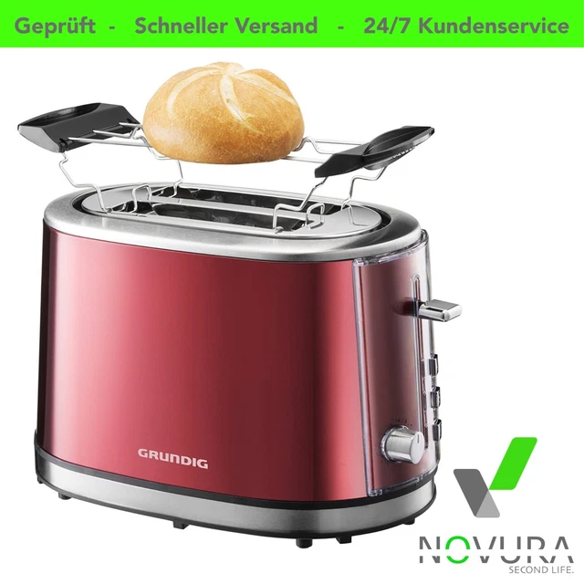 GRUNDIG TA 6330 Red Sense Toaster, 850W, mit Brötchenaufsatz BWare