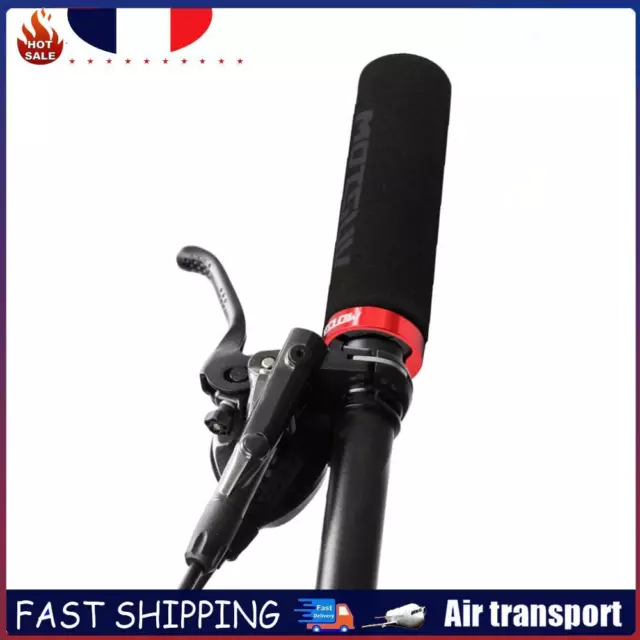 Bike Handlebar Cover Grips Bicycle Locking Handle Grip (Black+Red) FR