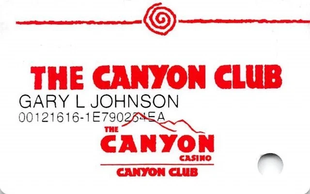 Canyon Casino - Black Hawk, CO - Rare 2nd Issue Slot Card