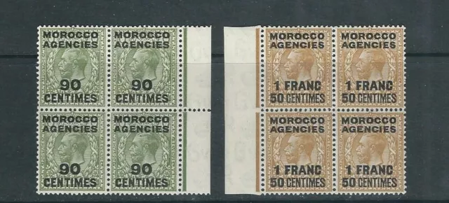 Großbritannien Pos Marokko Agencies (Fr) 1934 KGV (Sc 420-21 Blks / 4) VF MNH /