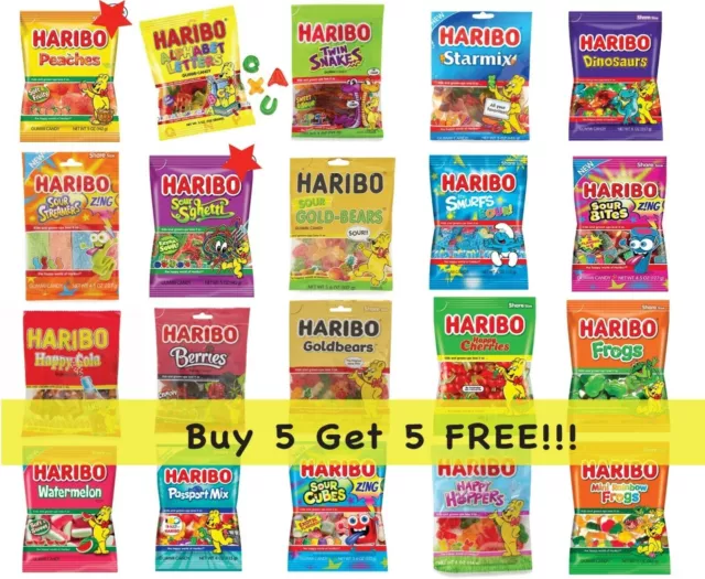 Halal Haribo Gummy Chewy Sour Candy 4oz 5oz Buy 5 Get 5 Free