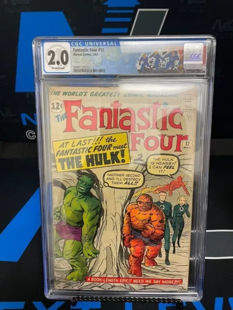 Fantastic Four #12 Marvel Comics, CGC 2.0 Fantastic 4 & Hulk Team Up