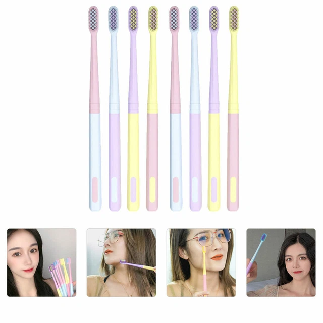 8Pcs Adults Toothbrush Small Head Tooth Brush with Super Flexible Fine