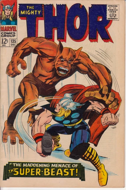 The Mighty Thor #135, Marvel Comics 1966 VG+ 4.5 Origin of The High Evolutionary