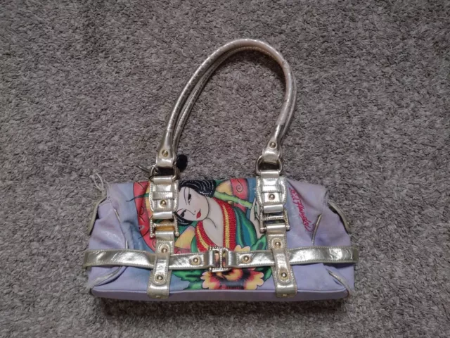 Vintage Ed Hardy Handbag By Christian Audigier Geisha Y2k Purse Damaged Z