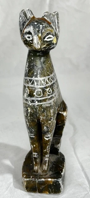 Rare Ancient Egyptian Antiques bASTET Goddess Pharaoh Ubasti Cat Statue Stone