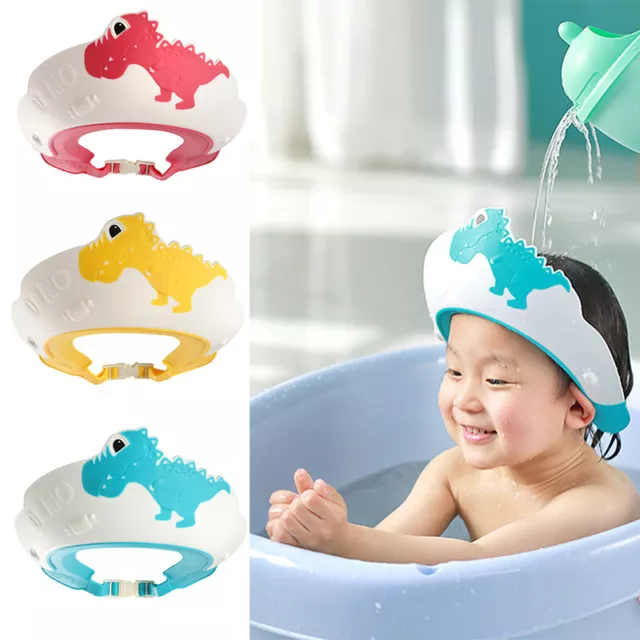 Adjustable Baby Shower Cap Kids Bath Shampoo Shield Wash Hair Hat Ear Covers