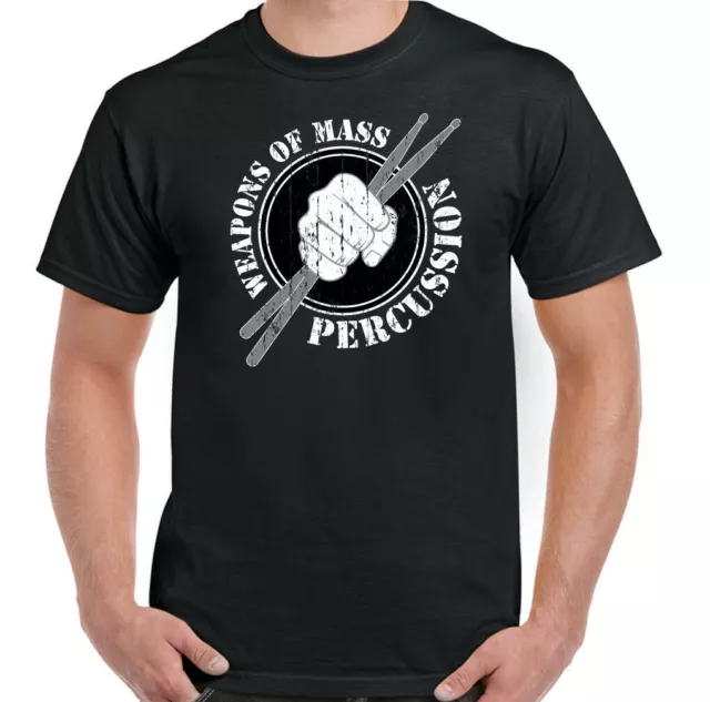 Drumming T-Shirt Drummer Drum Weapons of Mass Percussion Mens Funny Kit Set Top