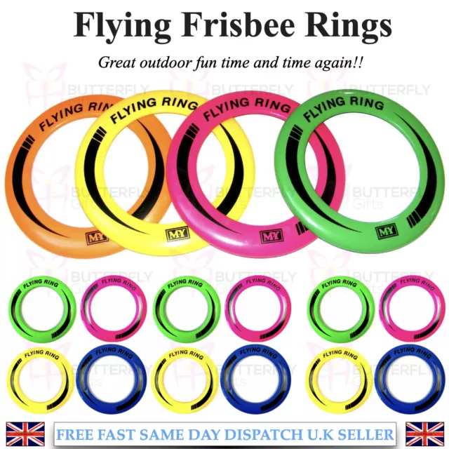 10" Neon Flying Ring Disc Frisbee Flyer Adult Kids Family Outdoor Play Toy New